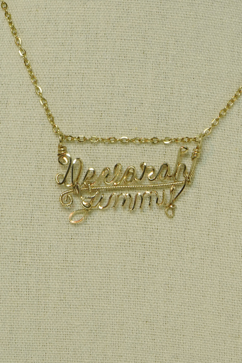 Name necklace 14 K. gold filled