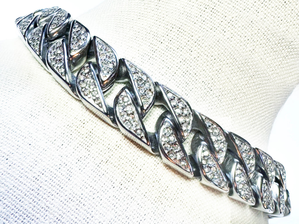 Stainless steel large, blinked bracelet