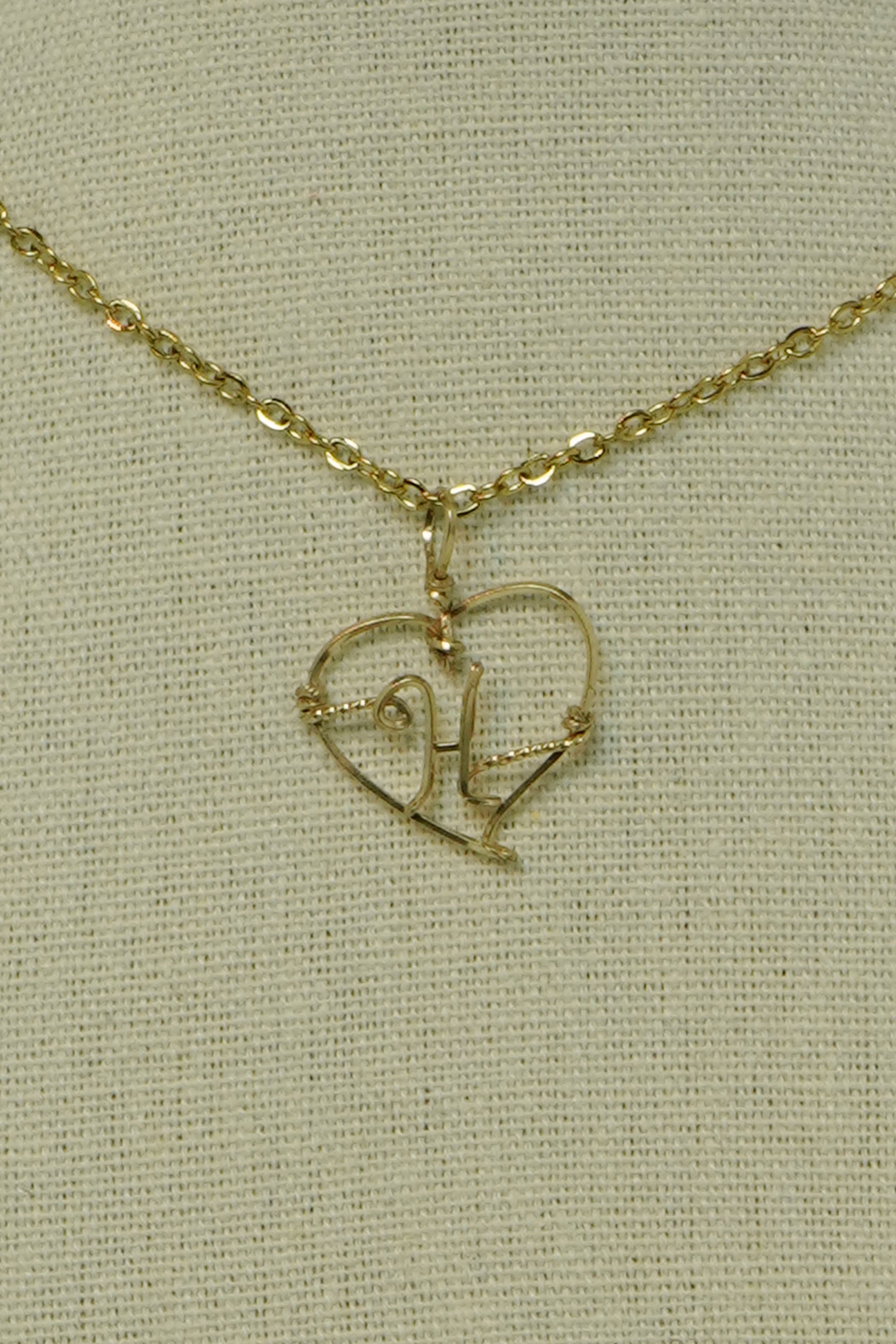 Heart necklace with an Initial