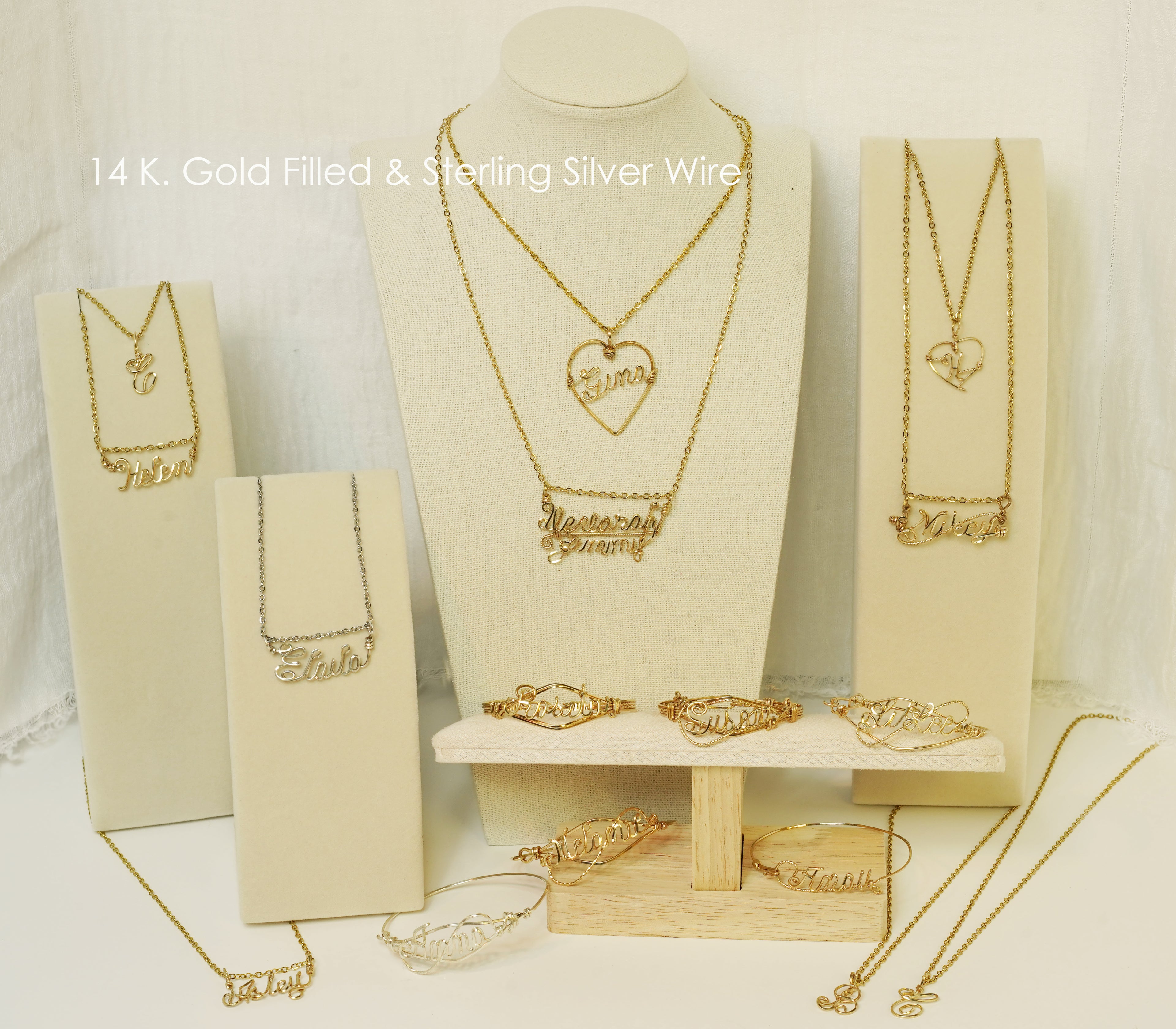 Name necklace 14 K. gold filled